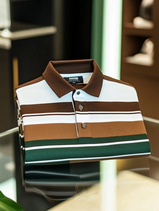 Men's Business Casual Button Short Sleeve Polo Shirt