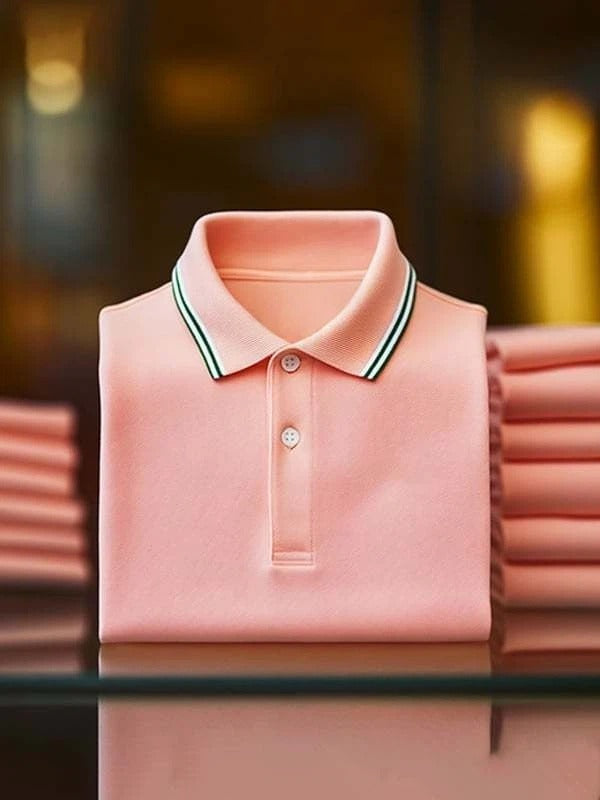 Men's Casual Business Button Short Sleeve Polo Shirt