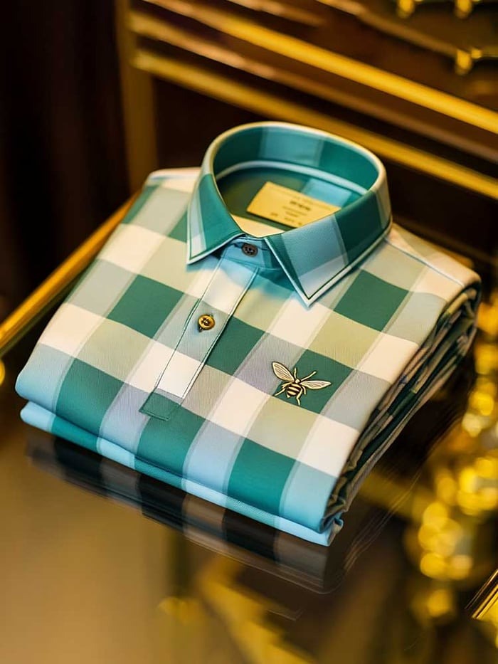 Men's Classic Business Logo Button Short Sleeve Polo Shirt