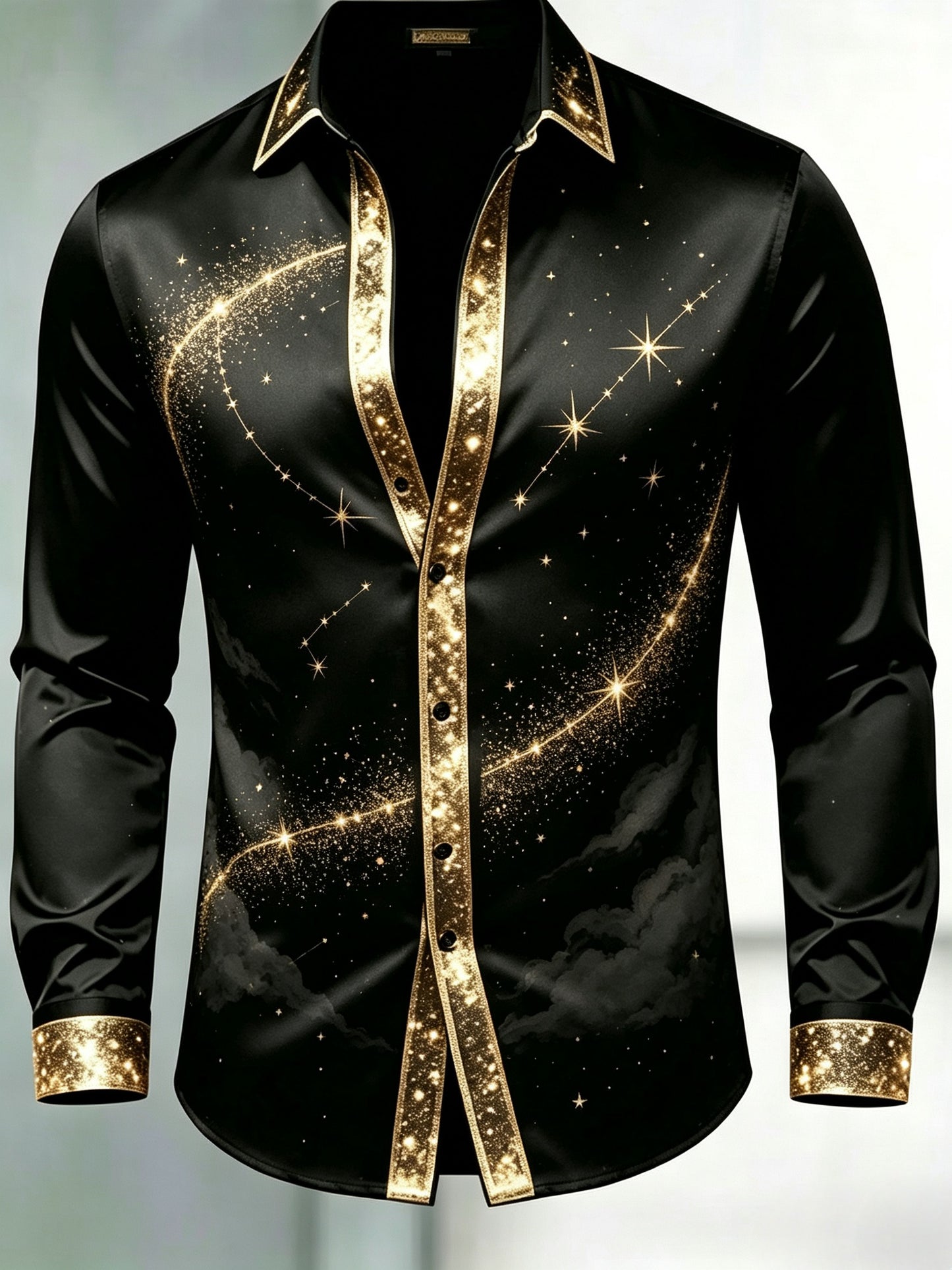 Men's Oriental Star Map Luxury Long Sleeve Shirt