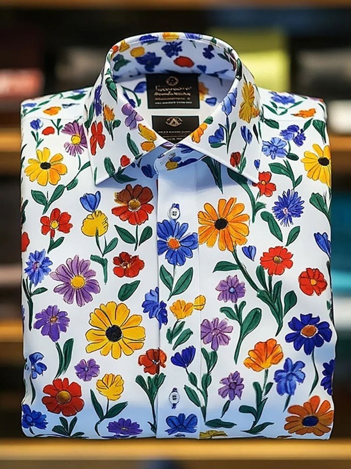 Men's Luxury Business Floral Print Shirt