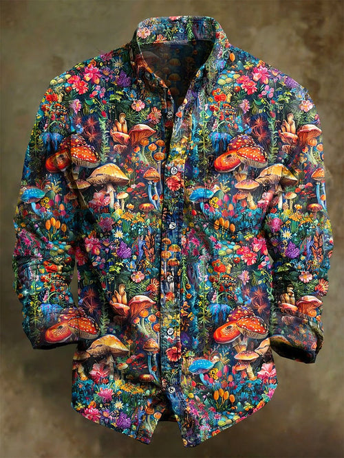 Men's Vintage Art Long-Sleeved Shirt