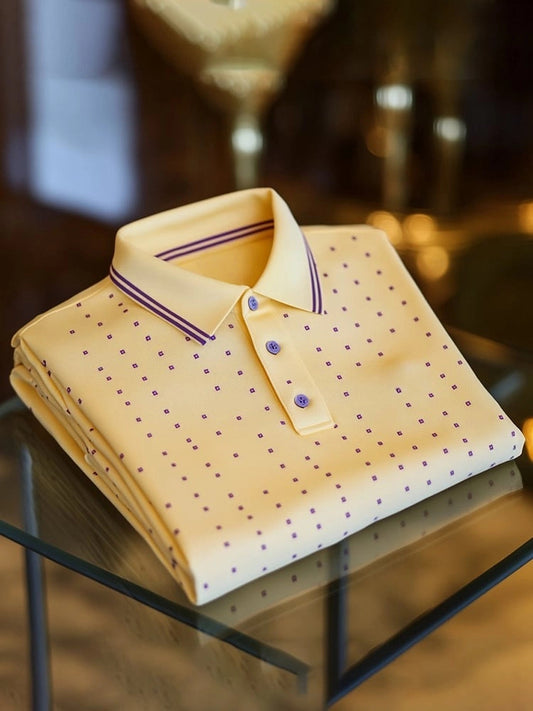 Men's Classic Business Button Short Sleeve Polo Shirt