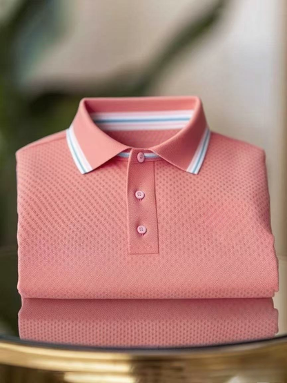 Men's Classic Business Button Short Sleeve Polo Shirt