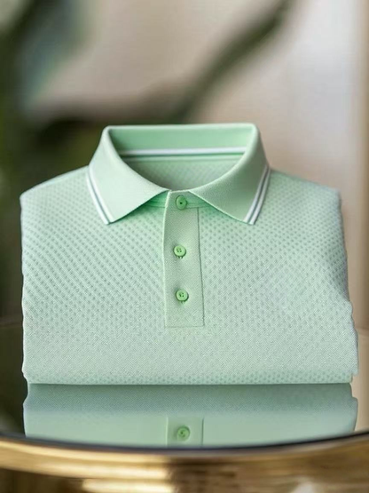 Men's Classic Business Button Short Sleeve Polo Shirt