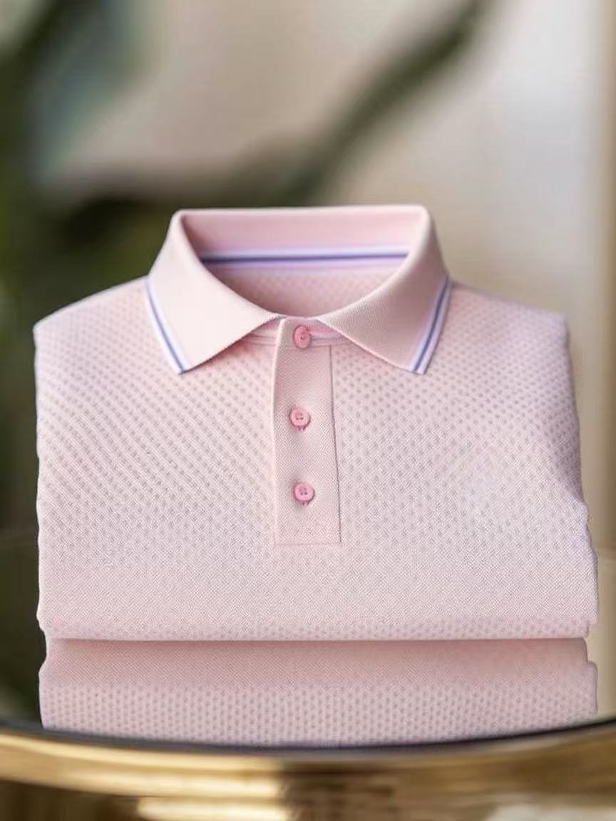 Men's Classic Business Button Short Sleeve Polo Shirt