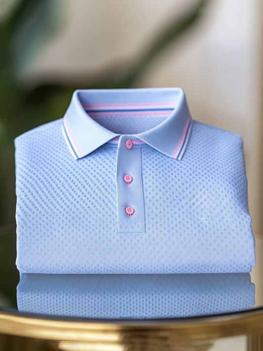 Men's Classic Business Button Short Sleeve Polo Shirt