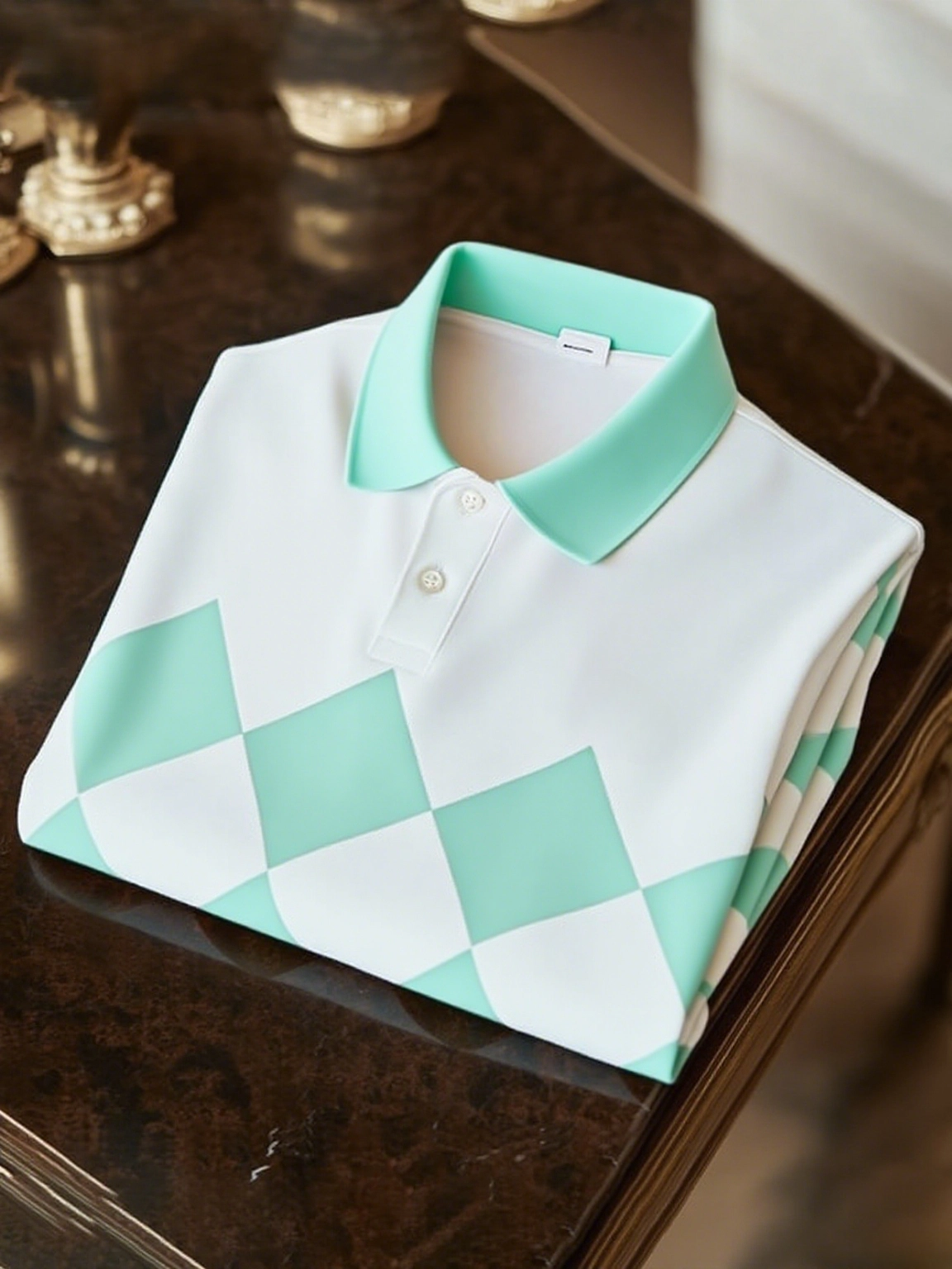 Men's Classic Business Logo Button Short Sleeve Polo Shirt