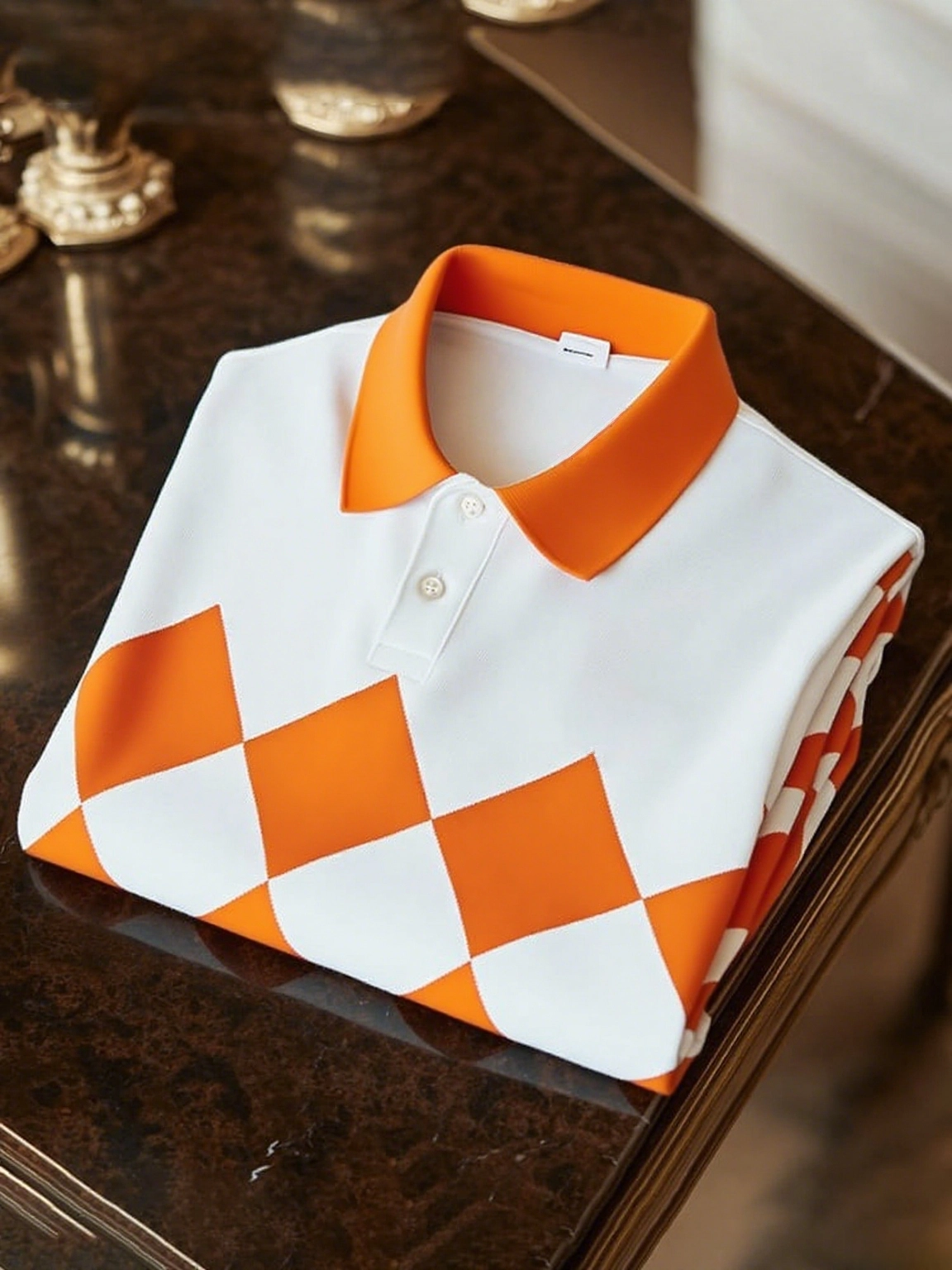 Men's Classic Business Logo Button Short Sleeve Polo Shirt