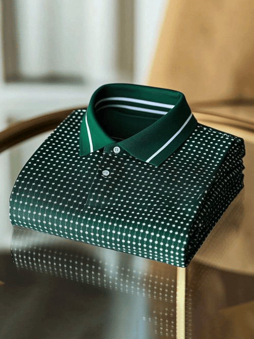 Men's Classic Business Button Short Sleeve Polo Shirt