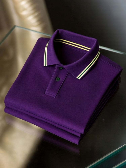Men's Business Button-Down Short Sleeve Polo Shirt