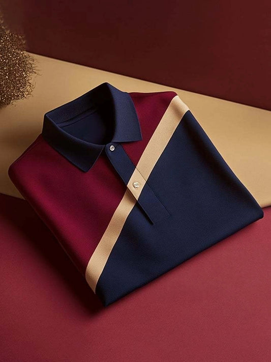 Men's Classic Business Button Short Sleeve Polo Shirt