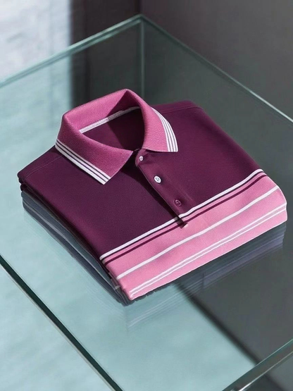 Men's Business Casual Button Short Sleeve Polo Shirt