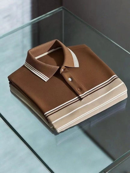 Men's Business Casual Button Short Sleeve Polo Shirt