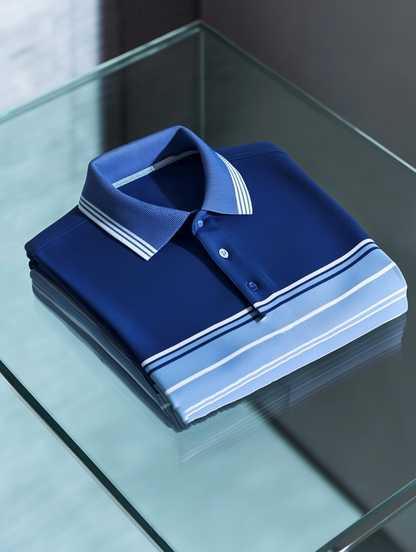 Men's Business Casual Button Short Sleeve Polo Shirt