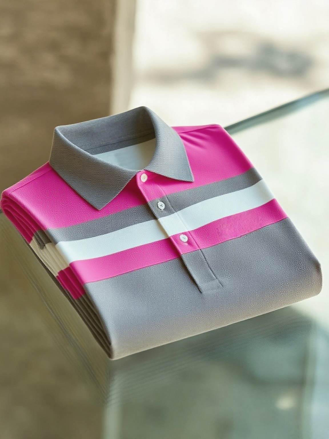 Men's Business Casual Button Short Sleeve Polo Shirt