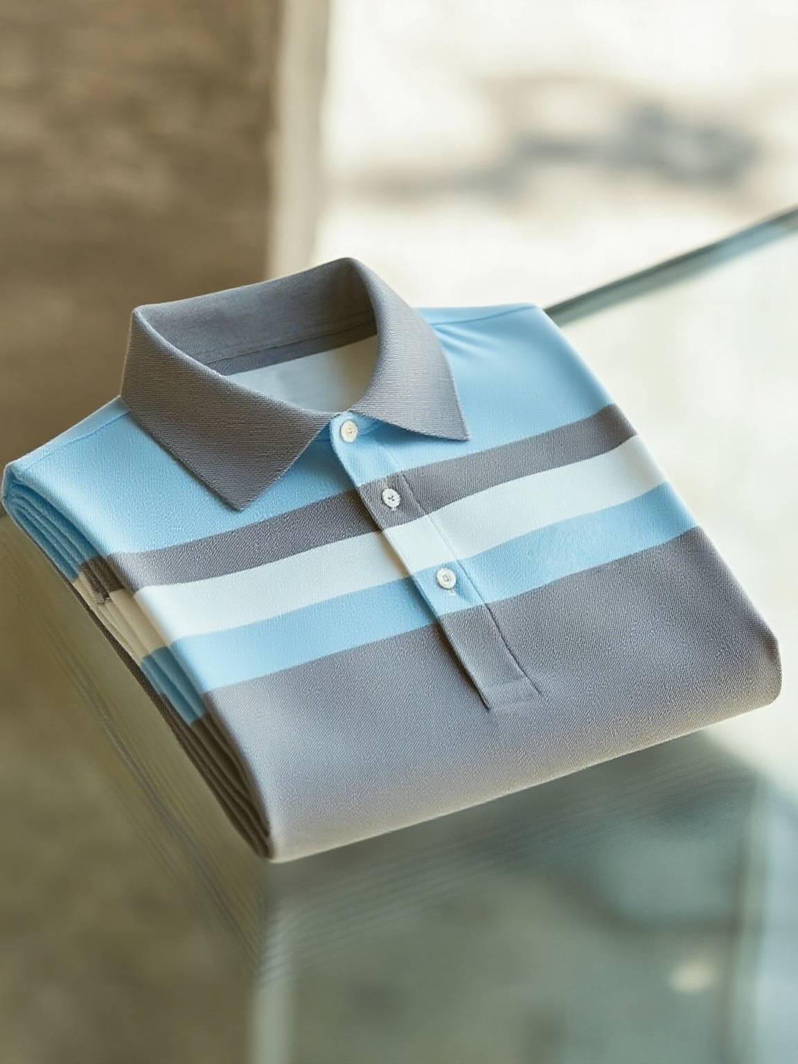 Men's Business Casual Button Short Sleeve Polo Shirt
