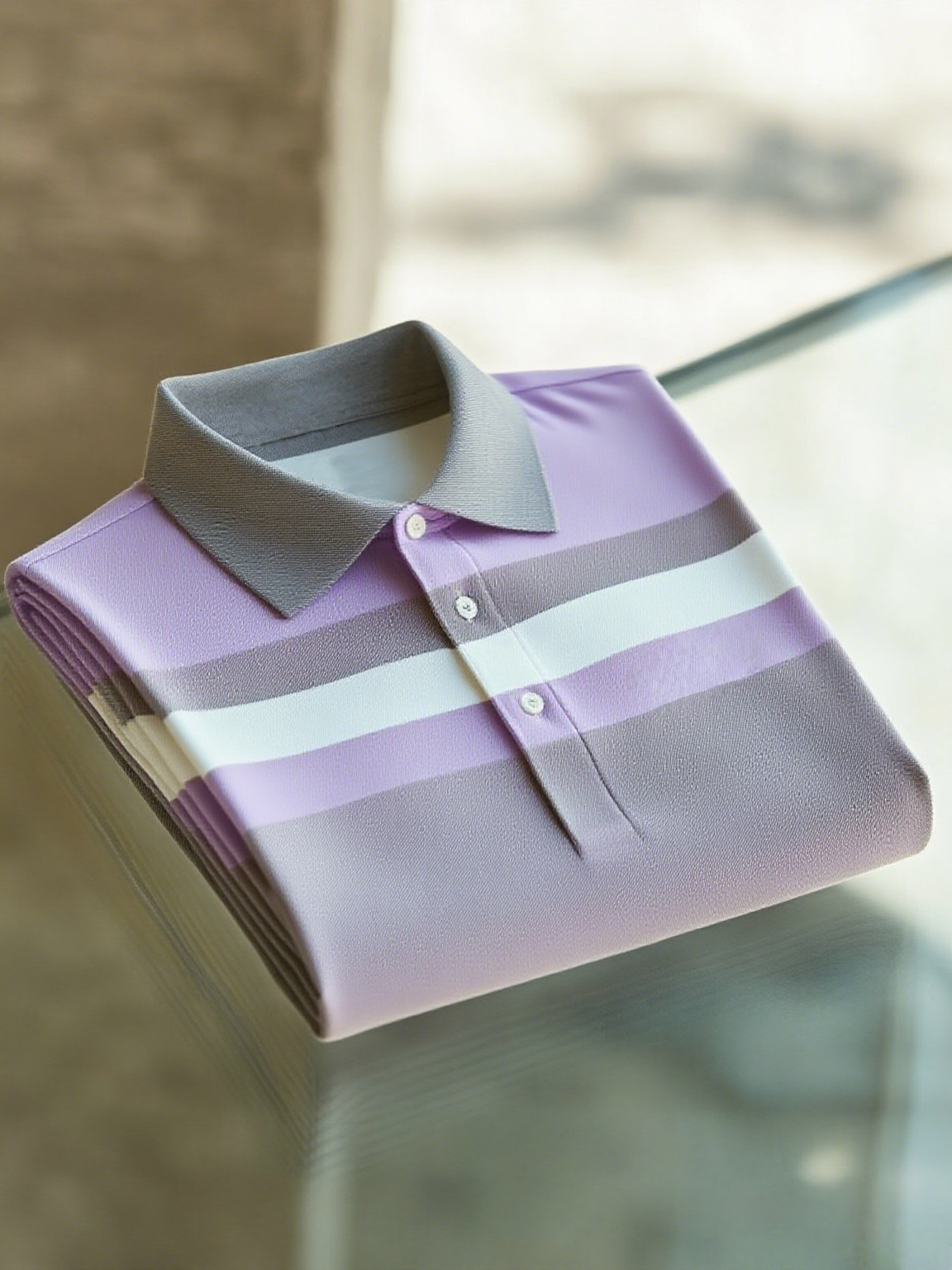 Men's Business Casual Button Short Sleeve Polo Shirt