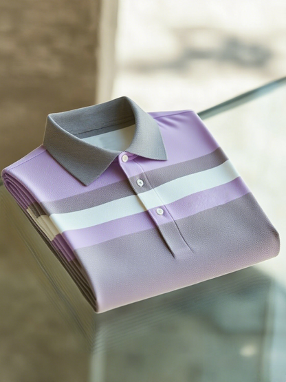 Men's Business Casual Button Short Sleeve Polo Shirt