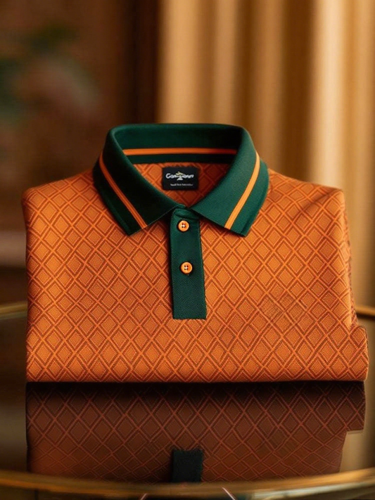 Men's Business Casual Button Short Sleeve Polo Shirt