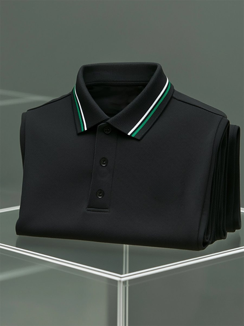 Men's Business Casual Button Short Sleeve Polo Shirt