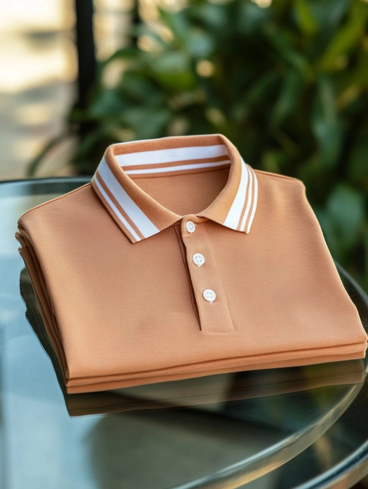 Men's Business Casual Button Short Sleeve Polo Shirt