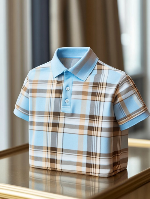 Men's Business Casual Button Short Sleeve Polo Shirt