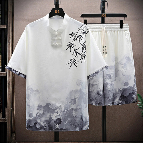 Cotton And Linen Suit Casual Shirt Set