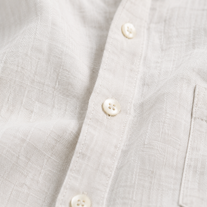 Fashioninprint Men’s Lightweight Textured Cotton Linen Long Sleeve Shirt