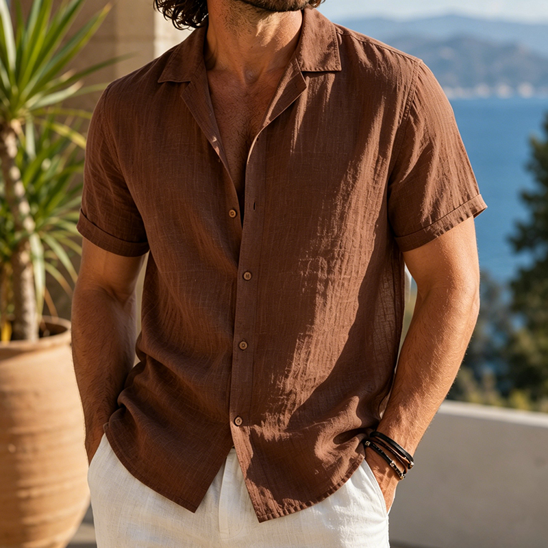 Fashioninprint Coastal Breeze Linen Camp Shirts