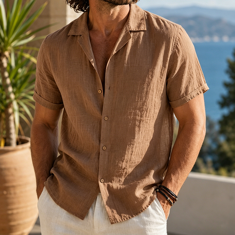 Fashioninprint Coastal Breeze Linen Camp Shirts