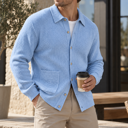 Mivanity Men's Premium Textured Knit Cardigan Sweater Relaxed Fit Button Front Casual Layer