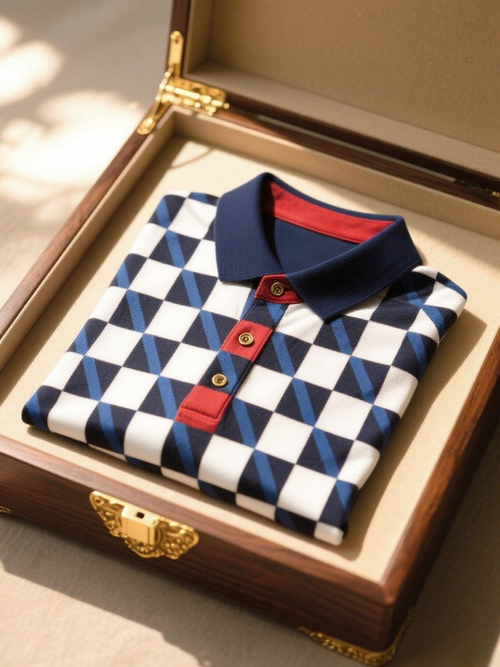 Men's Business Casual Color Block Stripe Button Short Sleeve Polo Shirt