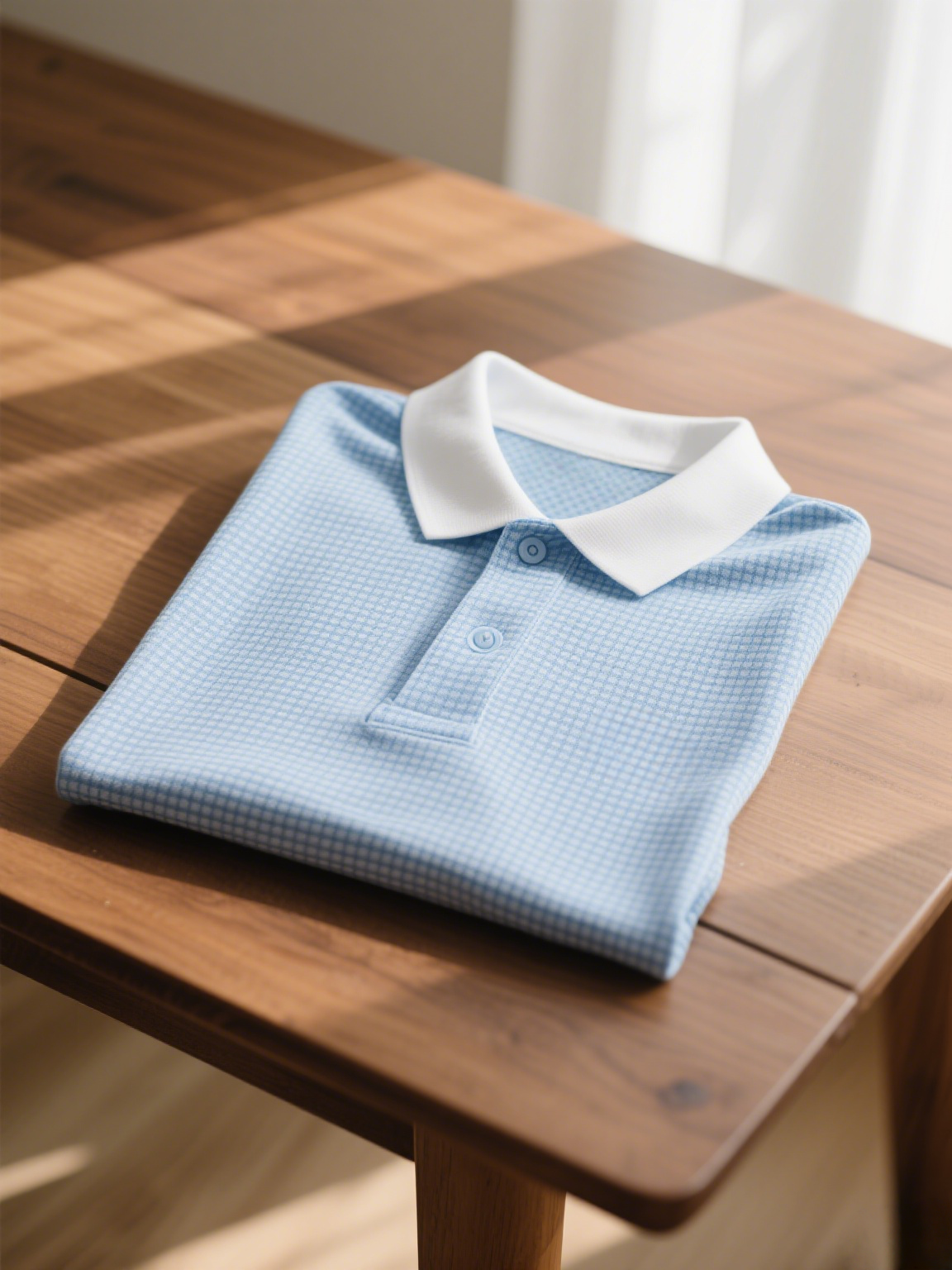 Men's Classic Business Check Logo Button Short Sleeve Polo Shirt
