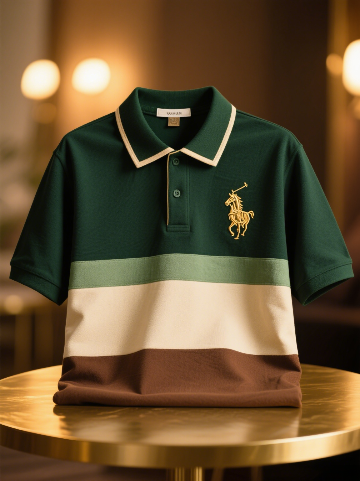 Men's Classic Business Check Button Short Sleeve Polo Shirt