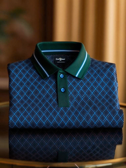 Men's Classic Business Button Short Sleeve Polo Shirt