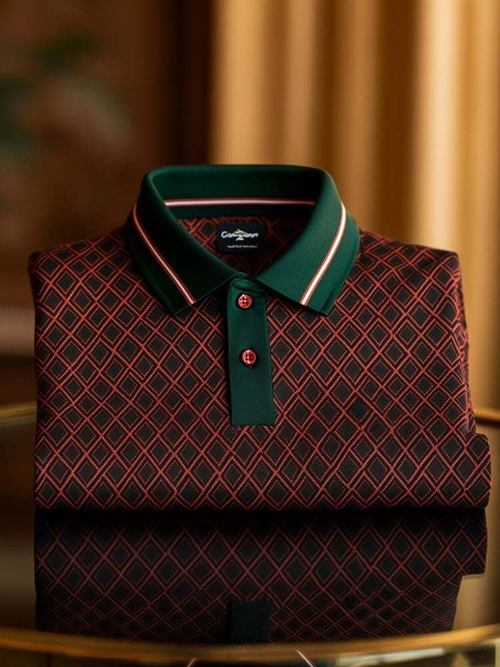 Men's Classic Business Button Short Sleeve Polo Shirt
