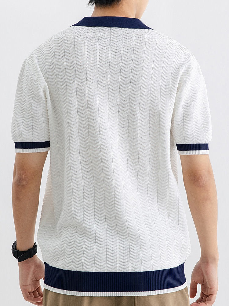 Men's Ice Silk Knitted Polo Shirt