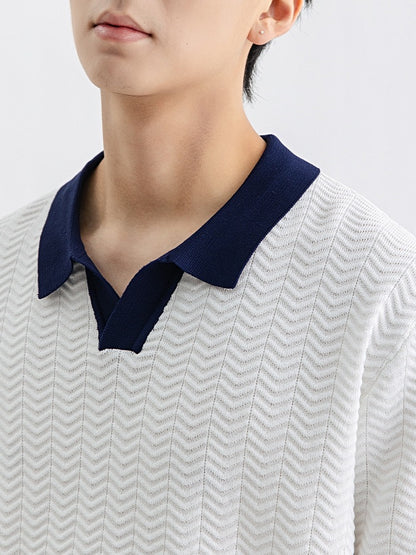 Men's Ice Silk Knitted Polo Shirt