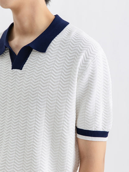 Men's Ice Silk Knitted Polo Shirt