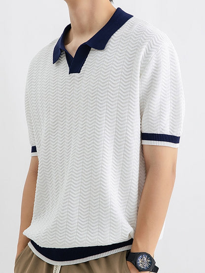 Men's Ice Silk Knitted Polo Shirt