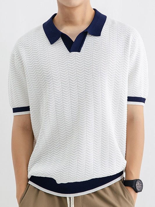 Men's Ice Silk Knitted Polo Shirt