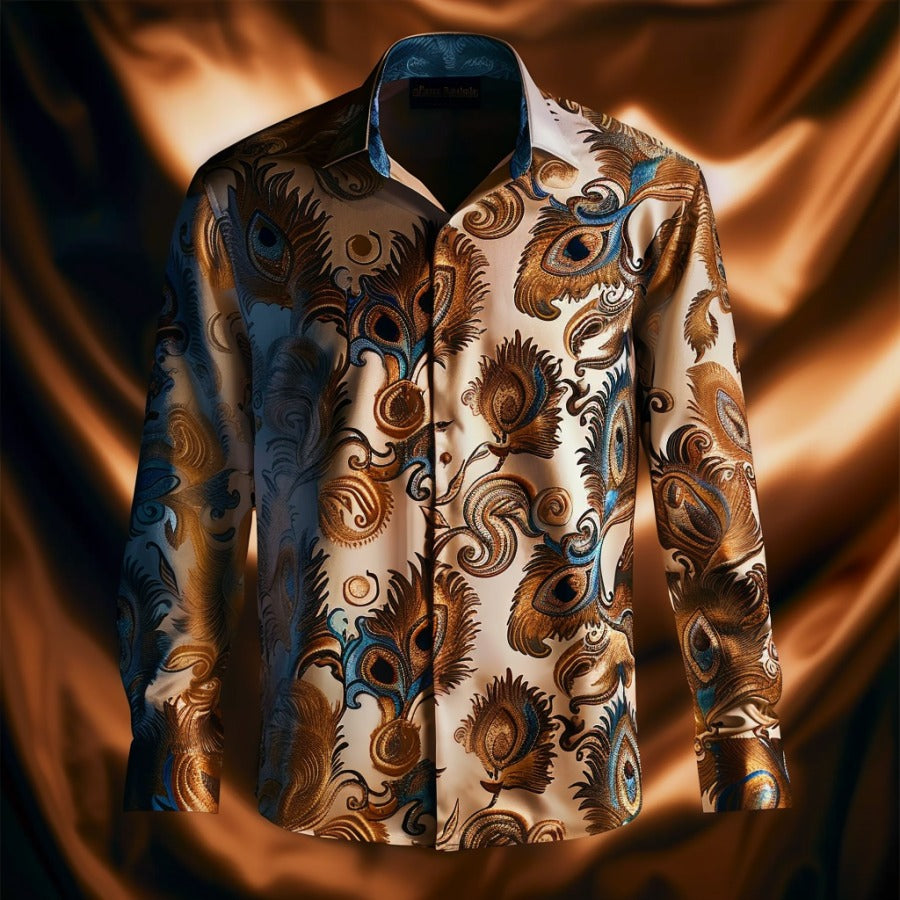 Baroque business classic luxury high quality versatile men's fashion suit long-sleeved shirt