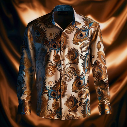 Baroque business classic luxury high quality versatile men's fashion suit long-sleeved shirt