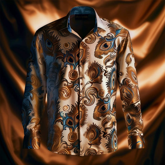Baroque business classic luxury high quality versatile men's fashion suit long-sleeved shirt