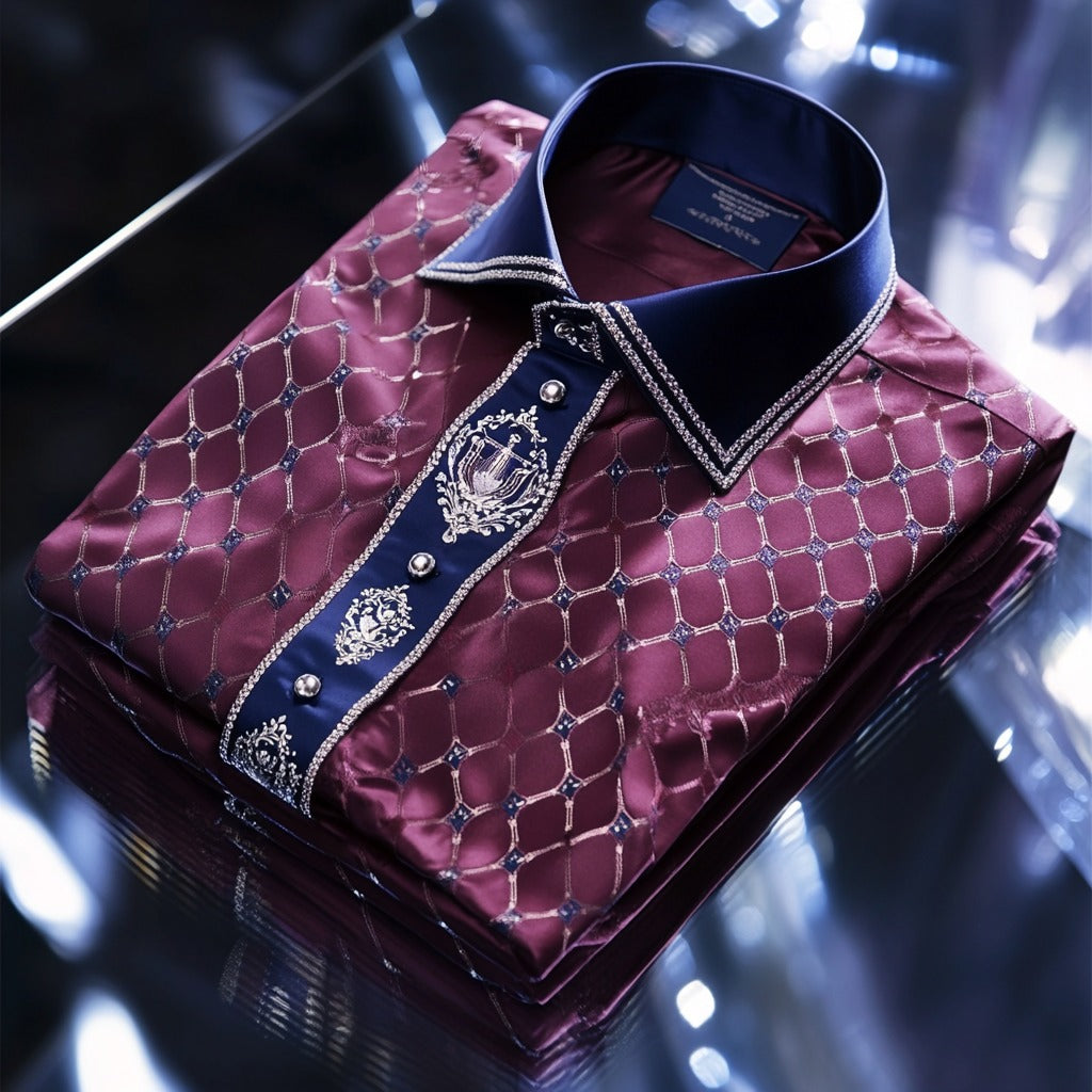 Men's Satin Luxe Long Sleeve Button Down Shirt