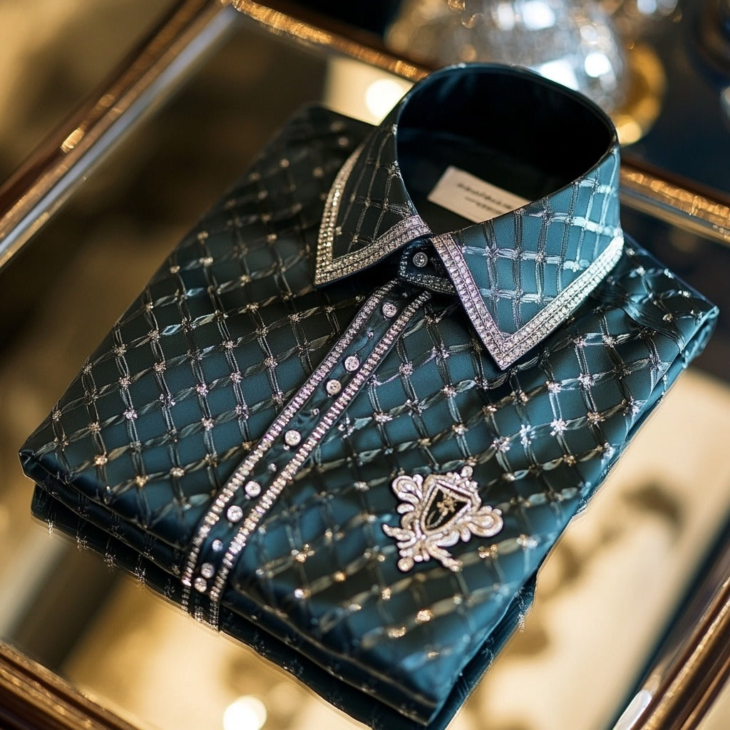 Men's Satin Luxe Long Sleeve Button Down Shirt
