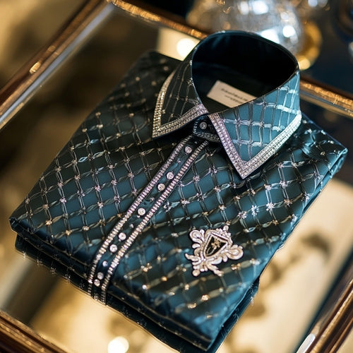 Men's Satin Luxe Long Sleeve Button Down Shirt