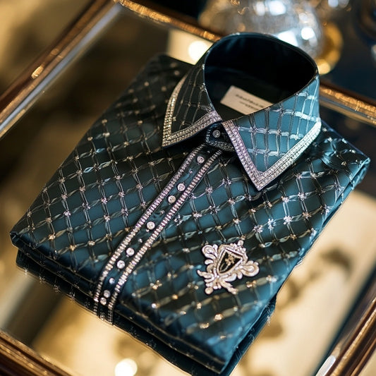 Men's Satin Luxe Long Sleeve Button Down Shirt