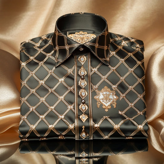 Men's Satin Luxe Long Sleeve Button Down Shirt